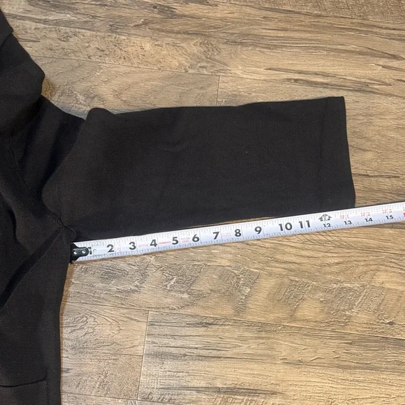 Quince 100% Cotton Black Open Front Knit Quarter Sleeve Cardigan - Size M - Picture 11 of 12